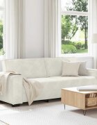 vidaXL 3-местен диван кремав 220x78x84 см кадифе