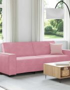 vidaXL 3-местен диван розов 220x78x84 см кадифе