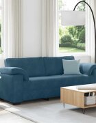 vidaXL 3-местен диван син 220x77x82 см кадифе