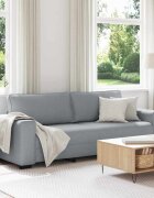 vidaXL 3-местен диван светло сив 220x77x82 см плат