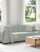 vidaXL 3-местен диван светло сив 220x78x80 см кадифе