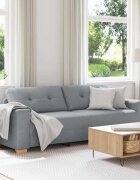 vidaXL 3-местен диван светло сив 220x78x80 см плат