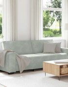 vidaXL 3-местен диван светло сив 220x78x84 см кадифе