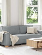 vidaXL 3-местен диван светло сив 220x78x84 см плат