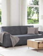 vidaXL 3-местен диван тъмносив 220x78x84 см кадифе