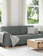 vidaXL 3-местен диван тъмносив 220x78x84 см плат