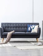 vidaXL 3-местен диван тапицерия от текстил 172x70x82 см тъмносив