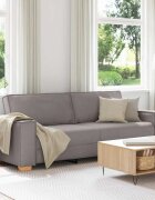 vidaXL 3-местен диван Таупе 220 cm текстил