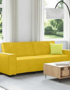 vidaXL 3-местен диван жълт 220x78x84 см кадифе