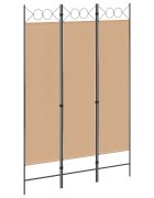 vidaXL 3-панелен параван Бежово 120 x 180 cm Текстил