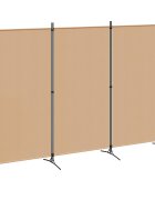 vidaXL 3-панелен параван Бежово 260 x 180 cm Текстил