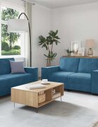 vidaXL 3 Piece Sofa Set with Cushions Blue Velvet - Untranslated