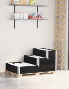 vidaXL 3-степенна повдигната леха черна 120x80 см бор масив