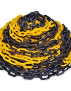 vidaXL 30 m Пластмасова предупредителна верига жълто и черно