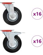 vidaXL 32 бр въртящи се колела 125 мм