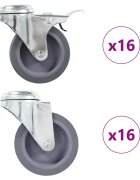 vidaXL 32 бр въртящи се колела с отвори за болт 75 мм