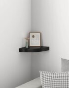vidaXL 323889 Floating Corner Shelf High Gloss Black 25x25x38 cm MDF