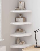 vidaXL 323909 Floating Corner Shelves 4 pcs High Gloss White 35x35x38 cm MDF