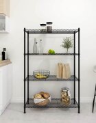 vidaXL 324622 4-Tier Storage Shelf 90x35x137 cm Black 200 kg