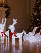 vidaXL 3D коледен елен с шейна LOVIISA 3 бр. 160 LED светодиода