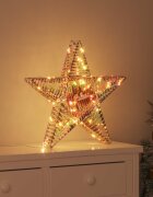 vidaXL 3D звезда 50 LED светодиода Топло бяло 55 x 52.5 x 9 см PET