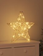 vidaXL 3D звезда 50 LED светодиода Топло бяло 55 x 52.5 x 9 см PET