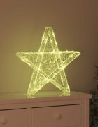 vidaXL 3D звезда 50 LED светодиода Топло бяло 55 x 53.5 x 10 см Акрил