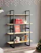 vidaXL 4-етажна библиотека 100x30x140 см борово дърво масив