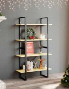 vidaXL 4-етажна библиотека 80x30x140 см борово дърво масив