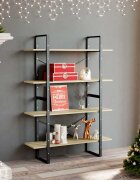 vidaXL 4-етажна библиотека дъб сонома 100x30x140 см инженерно дърво