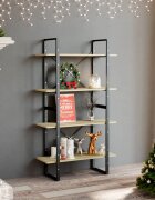 vidaXL 4-етажна библиотека дъб сонома 80x30x140 см инженерно дърво