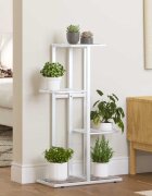 vidaXL 4-етажна поставка за цветя 43x22x76 см бяла метал