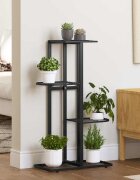 vidaXL 4-етажна поставка за цветя 43x22x76 см черен метал