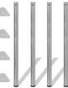 vidaXL 4 крака за регулиране на височината на маси матиран никел 1100 мм