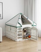 vidaXL 4 панелна клетка за кучета с покрив 60 x 60 x 82 см Пластмаса
