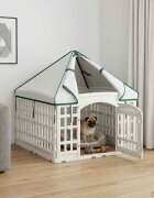 vidaXL 4 панелна клетка за кучета с покрив 88 x 88 x 112 см Пластмаса