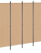 vidaXL 4-панелна преграда Бежово 200 x 180 cm Текстил