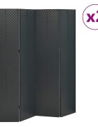 vidaXL 4-панелни паравани за стая 2 бр антрацит 160x180 см стомана
