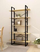 vidaXL 5-етажен шкаф библиотека 100x30x175 см бор