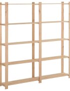 vidaXL 5-етажен стелаж 170x285x170 см бор масив
