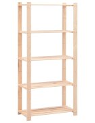 vidaXL 5-етажен стелаж 80x38x170 см бор масив 250 кг