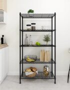 vidaXL 5-етажен стелаж за съхранение 90x35x180 см черен 250 кг