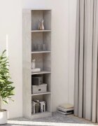 vidaXL 5-етажна библиотека бетонно сив 40x24x175 см инженерно дърво