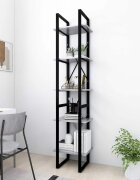 vidaXL 5-етажна библиотека бетонно сива 40x30x175 см инженерно дърво