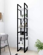 vidaXL 5-етажна библиотека бяла 40x30x175 см инженерна дървесина