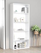 vidaXL 5-етажна библиотека бяла 80x30x189 см инженерно дърво