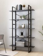 vidaXL 5-етажна библиотека сива 100x30x175 см инженерна дървесина