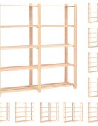 vidaXL 5-етажни стелажи 10 бр 170x38x170 см бор масив 500 кг