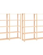 vidaXL 5-етажни стелажи 2 бр 170x38x170 см бор масив 500 кг