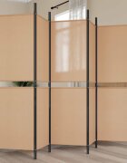 vidaXL 5- панелен разделител за стая Бежово 250 x 180 cm Текстил